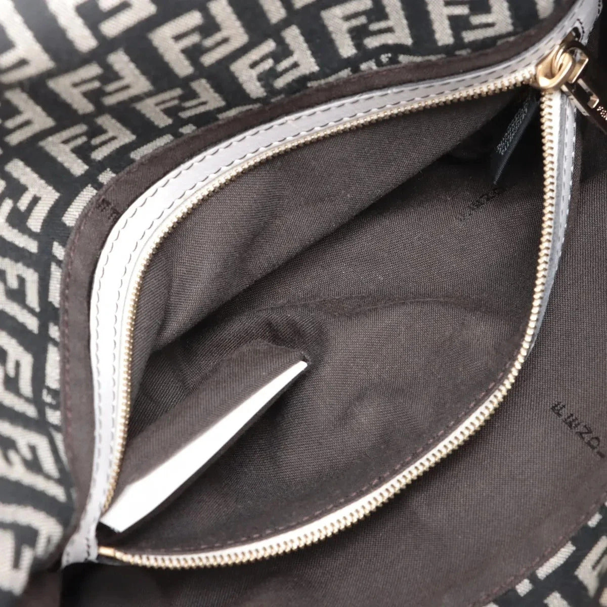 Pre-Loved Mamma Baguette Shoulder Bag Zucchino Coated Canvas with Gold Hardware, Black and Grey