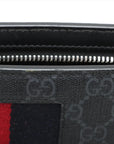 Pre-Loved GG Supreme Web Pouch Clutch Monogram Coated Canvas with Silver Hardware, Black