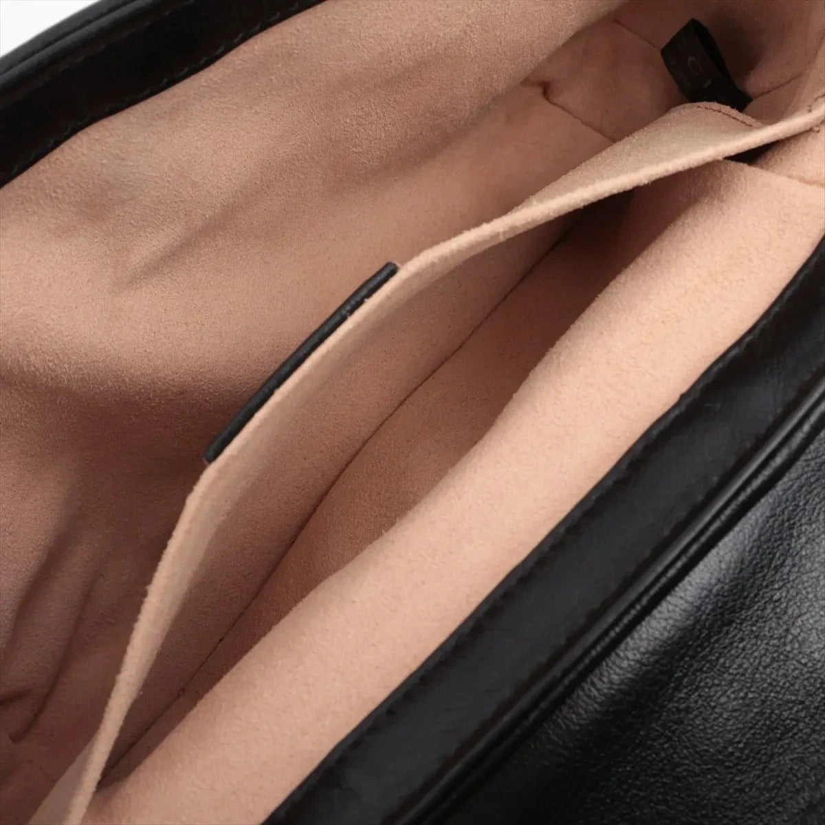 Pre-Loved GG Marmont Shoulder Bag Monogram Coated Canvas Mini with Gold Hardware, Beige / Ebony with Black Leather Trim