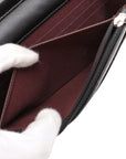 Pre-Loved Wallet on Chain Crossbody Bag Quilted Leather with Silver Hardware, Black