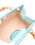 Pre-Loved Diana Bamboo Tote Leather Mini with Gold Hardware, Light Blue