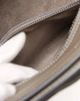 Pre-Loved Luggage Tote Leather Micro with Silver Hardware, Taupe