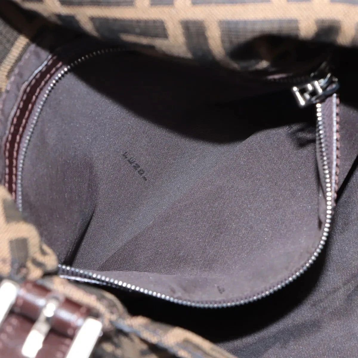 Pre-Loved Mamma Baguette Shoulder Bag Zucca Coated Canvas with Silver Hardware, Brown/Tobacco