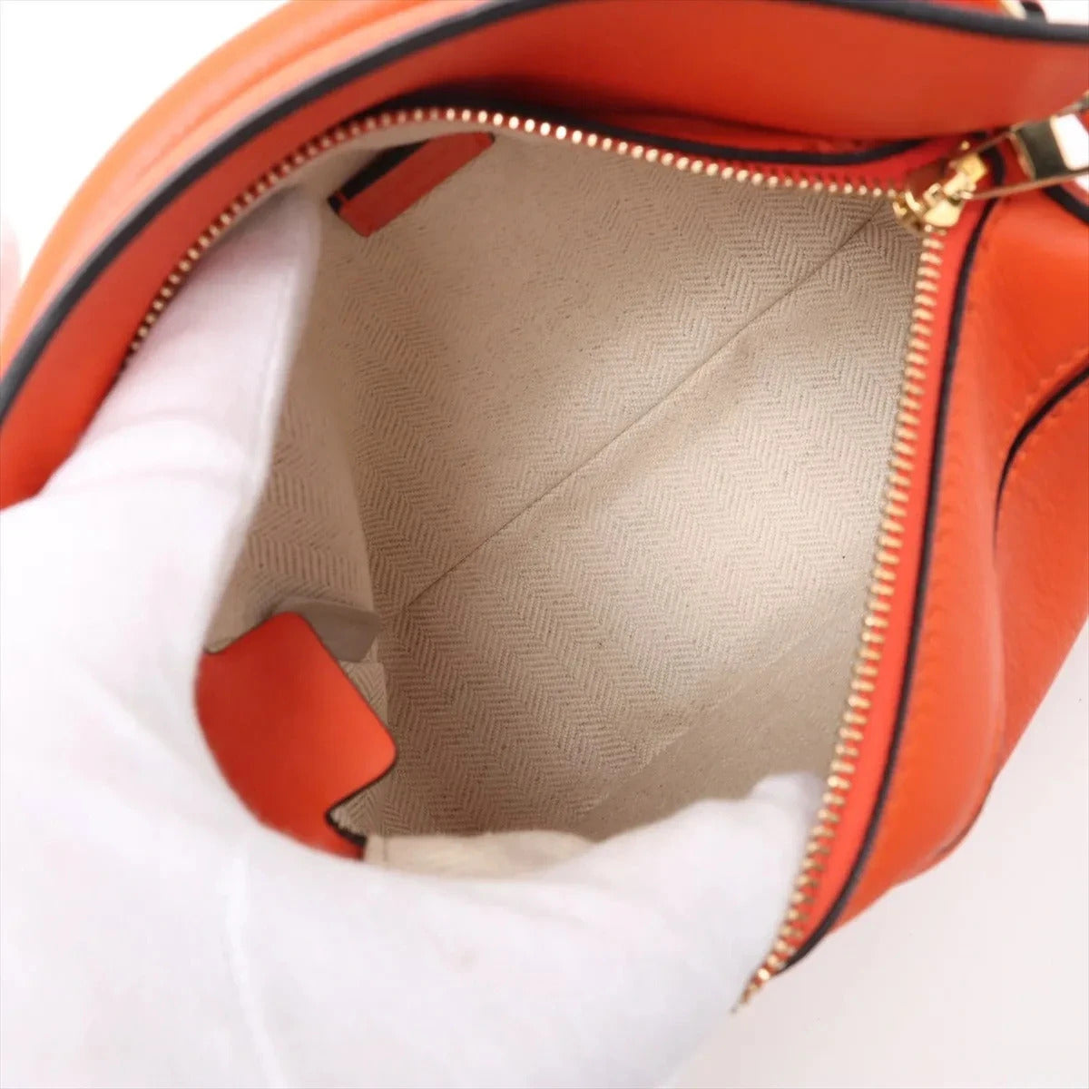 Pre-Loved Puzzle Handbag Leather Mini with Gold Hardware, Orange