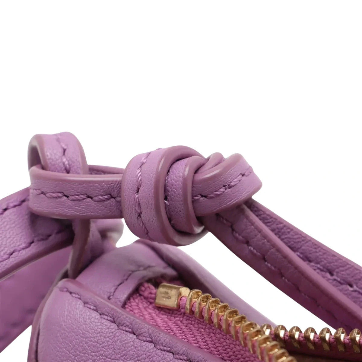 Pre-Loved Hammock Hobo Crossbody Bag Leather Mini with Gold Hardware, Purple