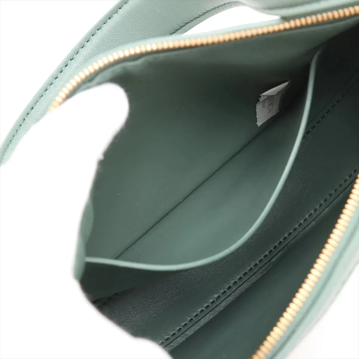 Pre-Loved Sunrise Shoulder Bag Intrecciato Leather Small with Gold Hardware, Sage Green