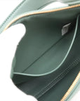 Pre-Loved Sunrise Shoulder Bag Intrecciato Leather Small with Gold Hardware, Sage Green