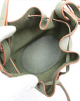 Pre-Loved Balloon Bucket Bag Leather Mini with Gold Hardware, Sage Green