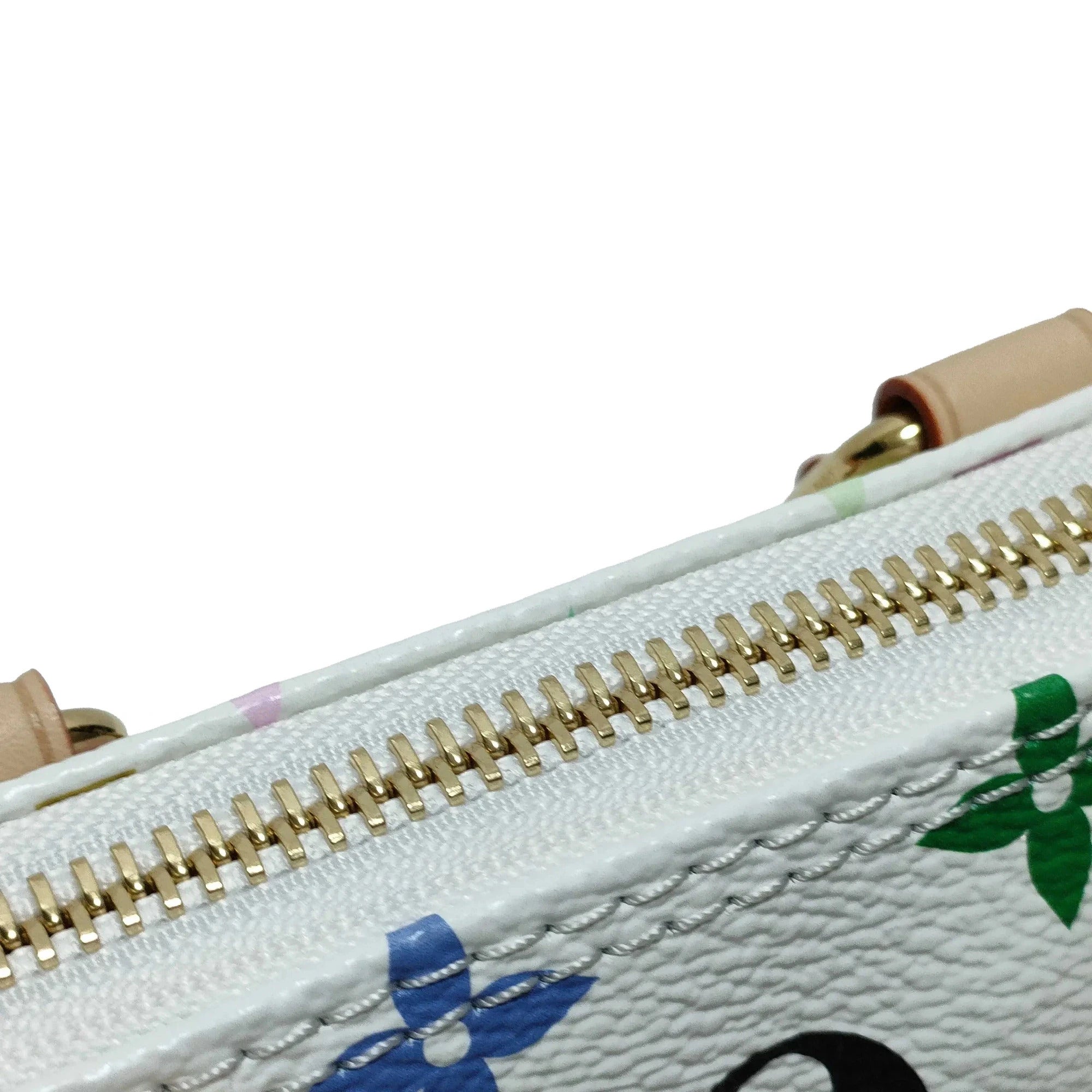 Pre-Loved Nano Speedy Handbag Monogram Multicolore Coated Canvas Nano with Gold Hardware, White Multicolor