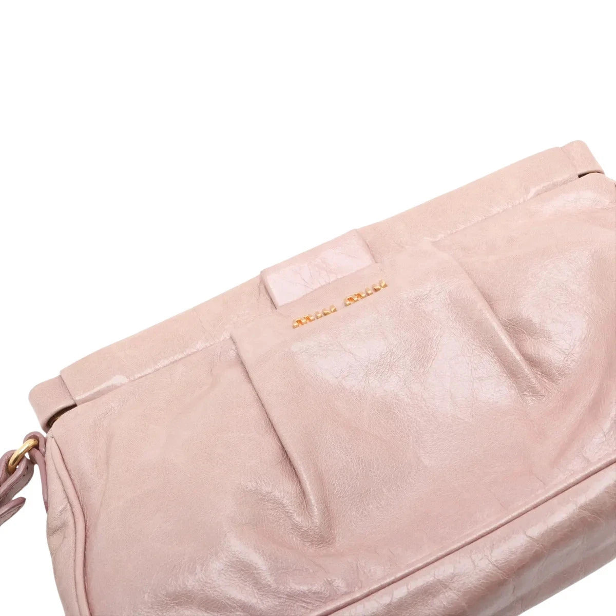 Pre-Loved Vitello Lux Frame Clutch Leather with Gold Hardware, Pink