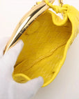Pre-Loved Sardine Mini Shoulder Bag Intrecciato Leather Mini with Gold Hardware, Yellow