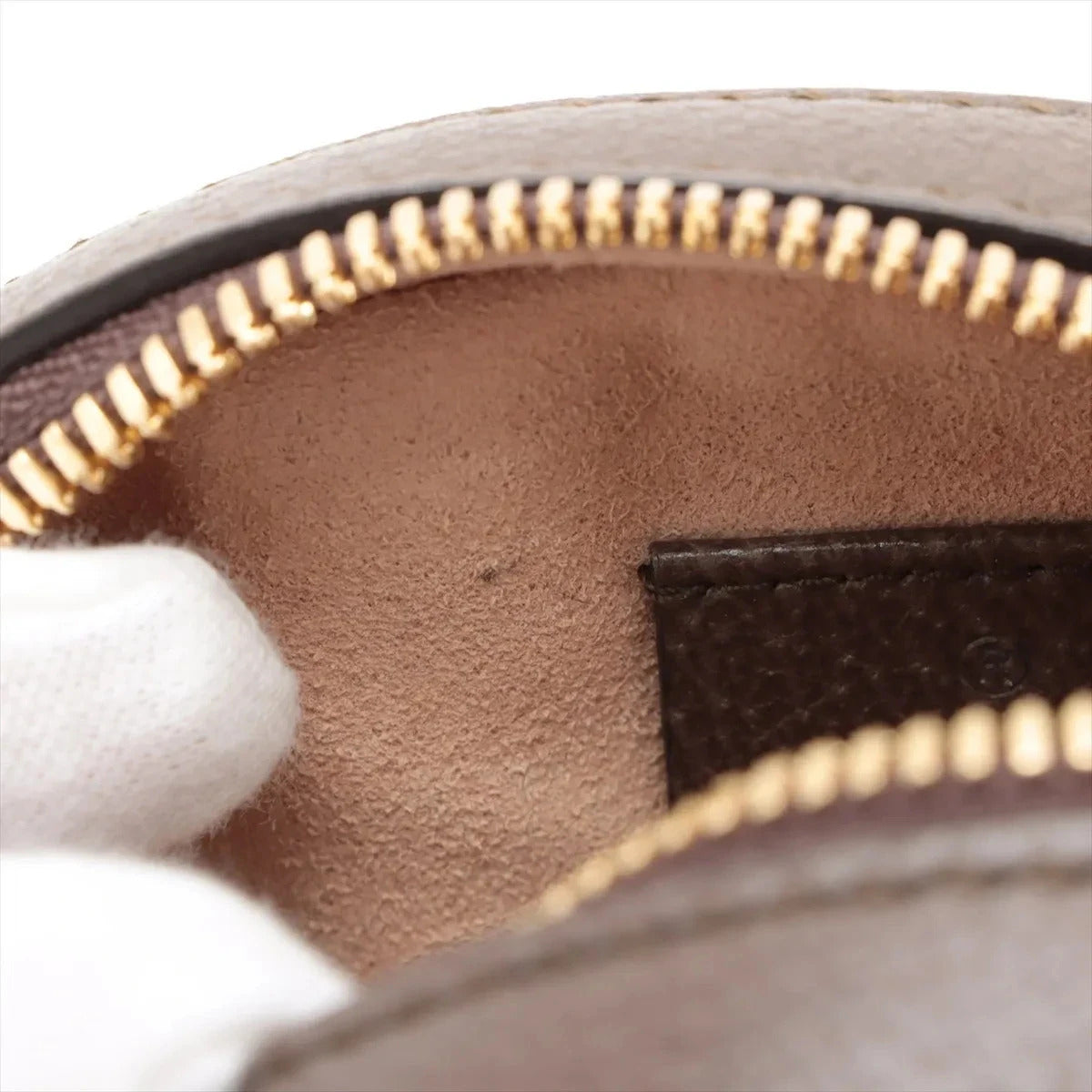 Pre-Loved Ophidia Round Mini Crossbody Bag Monogram Coated Canvas Mini with Gold Hardware, Beige Ebony