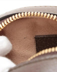 Pre-Loved Ophidia Round Mini Crossbody Bag Monogram Coated Canvas Mini with Gold Hardware, Beige Ebony