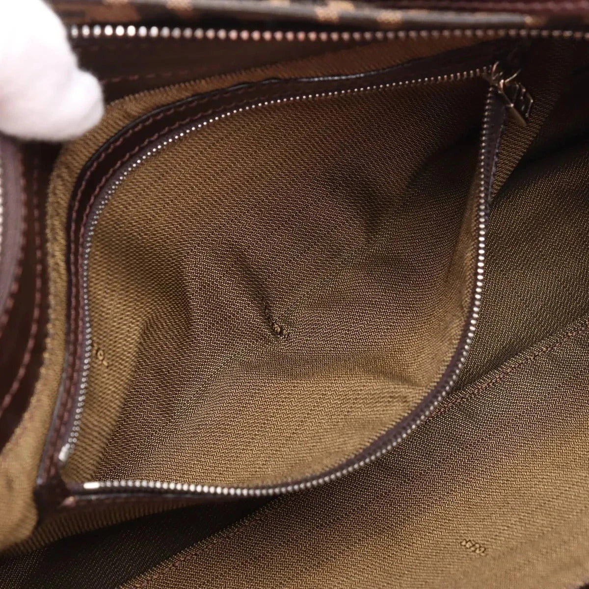 Pre-Loved Mamma Baguette Shoulder Bag Zucca Coated Canvas with Silver Hardware, Brown