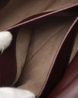 Pre-Loved Olimpia Crossbody Bag Intrecciato Leather Baby with Aged Gold Hardware, Burgundy