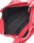 Pre-Loved Classic City Handbag Leather Mini with Silver Hardware, Red