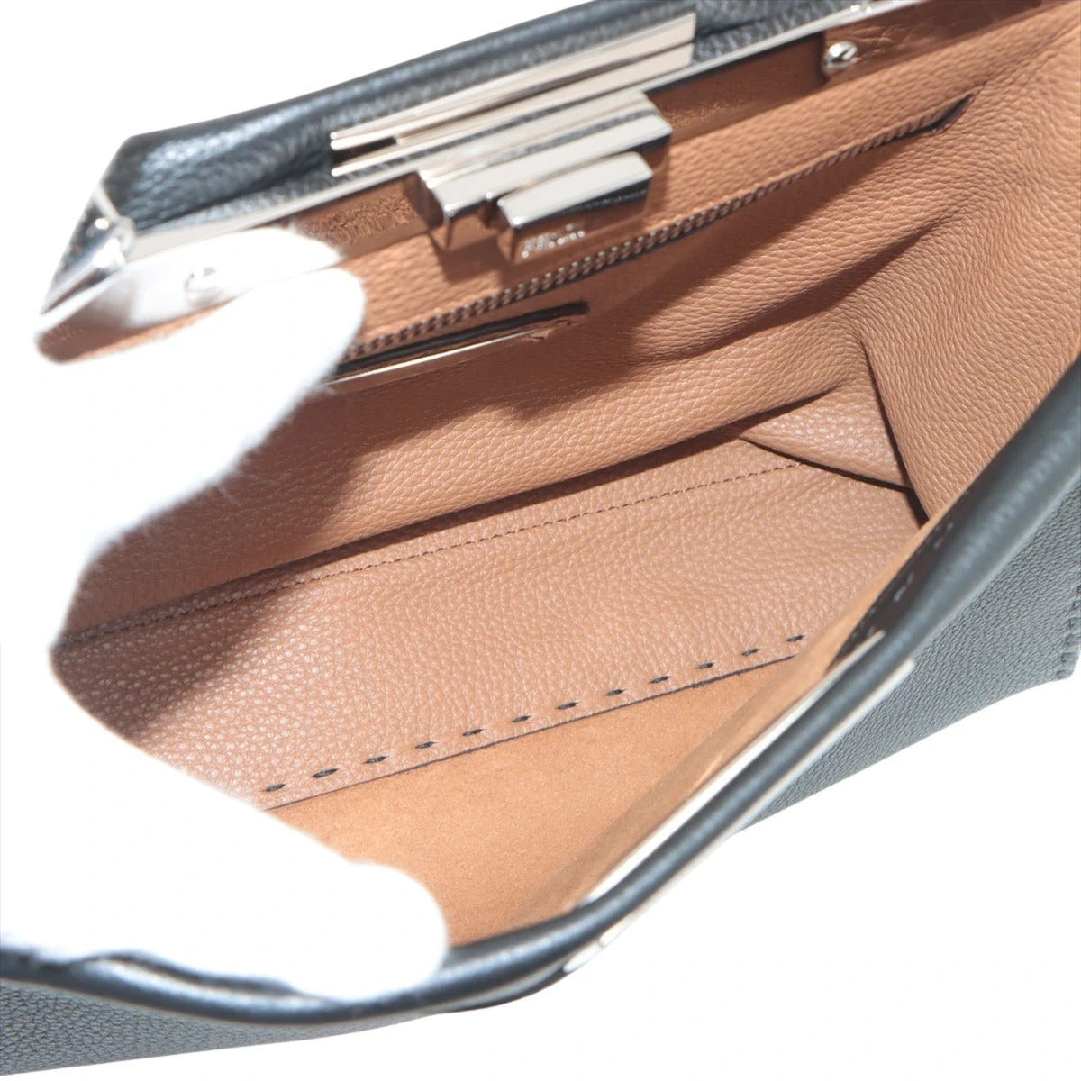 Pre-Loved Peekaboo Handbag Leather with Silver Hardware, Black