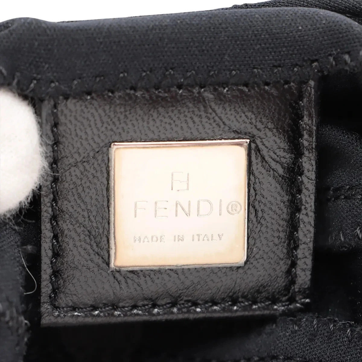 Pre-Loved Mini Mamma Baguette Shoulder Bag Canvas Plain Mini with Silver Hardware, Black