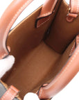 Pre-Loved Vertical Cabas Tote Triomphe Canvas Coated Mini with Gold Hardware, Brown