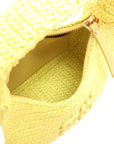 Pre-Loved Wander Hobo Shoulder Bag Raffia Mini with Gold Hardware, Yellow