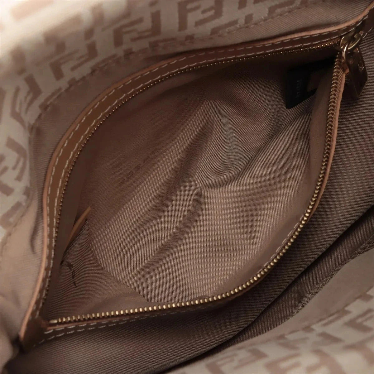 Pre-Loved Mamma Baguette Shoulder Bag Zucchino Coated Canvas with Gold Hardware, Beige