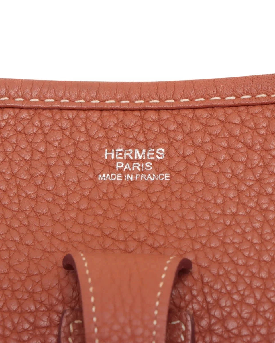 Pre-Loved Evelyne Crossbody Bag Leather PM with Palladium Hardware, Cuivre