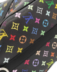 Pre-Loved Keepall Bandoulière Travel Bag Monogram Coated Canvas 50 with Silver Hardware, Black Multicolor
