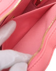 Pre-Loved CC in Love Heart Bag Crossbody Bag Quilted Leather Large with Gold Hardware, Pink