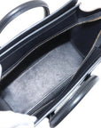 Pre-Loved Luggage Tote Leather Nano with Gold Hardware, White, Black & Beige