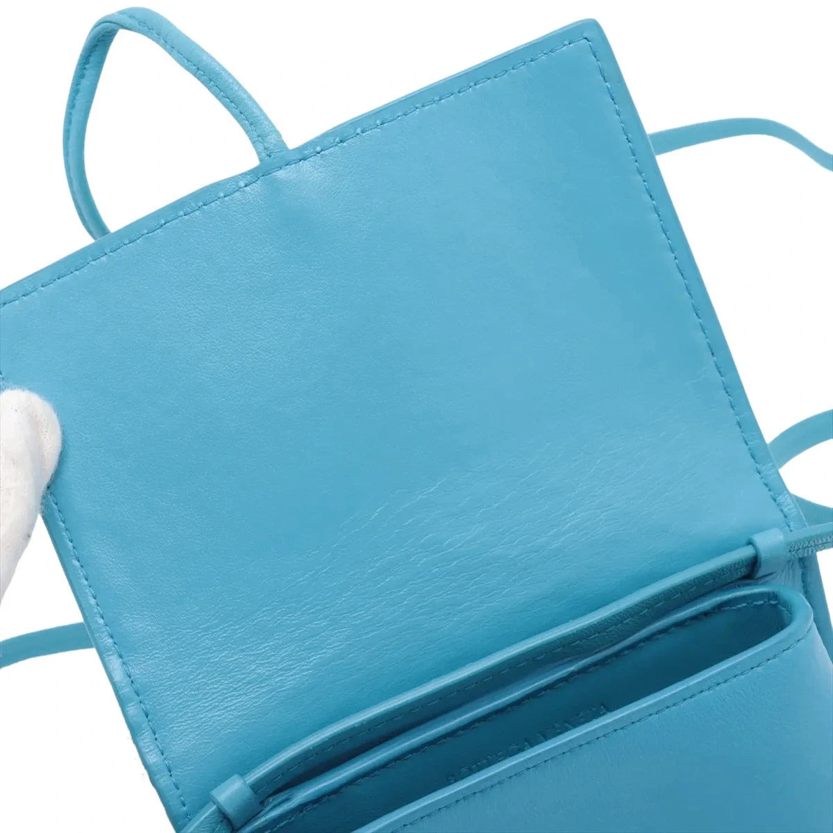 Pre-Loved Intrecciato Mini Crossbody Crossbody Bag Intrecciato Leather Mini, Light Blue