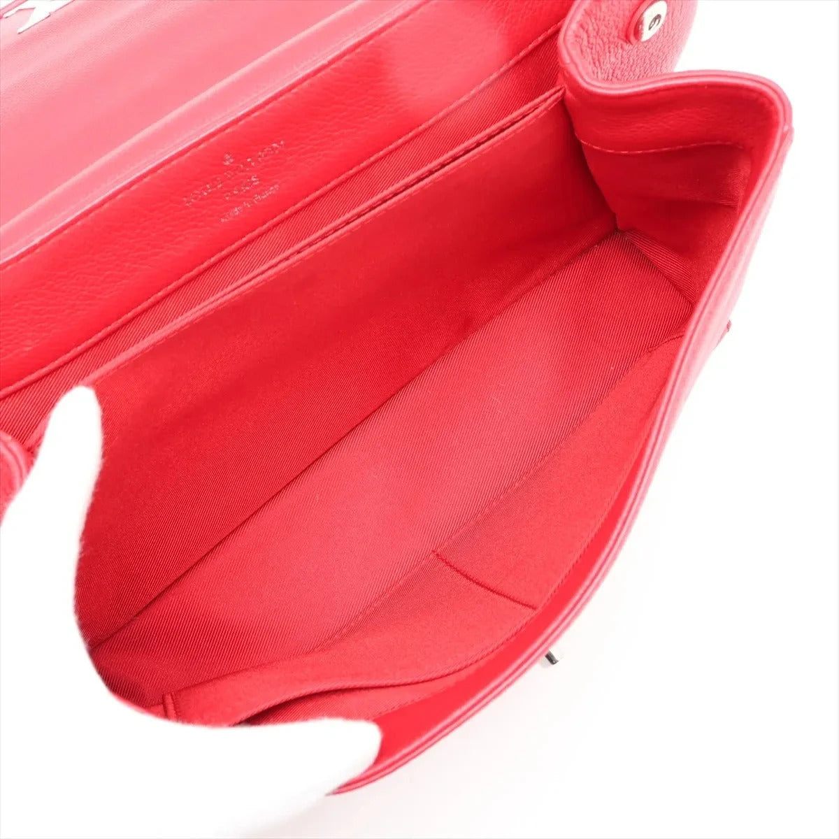 Pre-Loved Lockme II Handbag Leather with Silver Hardware, Red