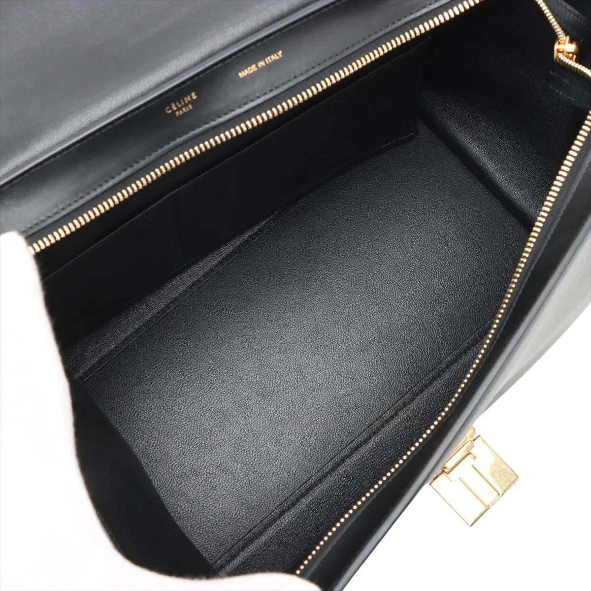 Pre-Loved Trapeze Handbag Leather Medium with Gold Hardware, Brown/Black/Blue