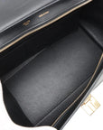 Pre-Loved Trapeze Handbag Leather Medium with Gold Hardware, Brown/Black/Blue