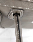 Pre-Loved Luggage Tote Leather Mini with Silver Hardware, Taupe