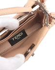 Pre-Loved Peekaboo Handbag Leather Micro with Silver Hardware, Beige