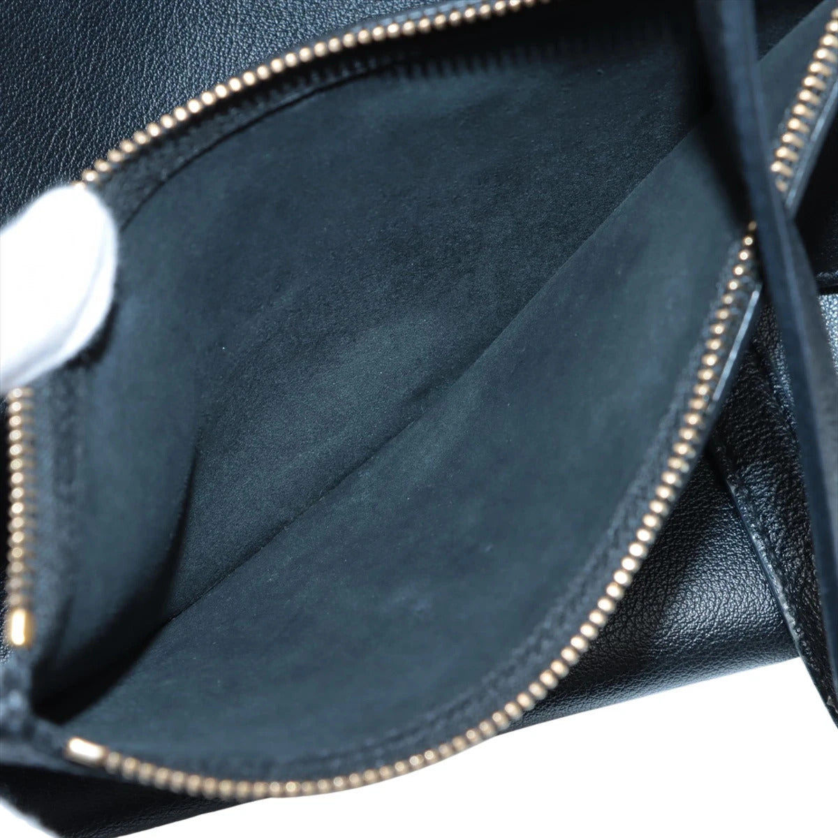 Pre-Loved Shopping Tote Leather with Gold Hardware, Black