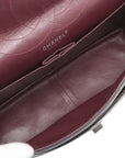 Pre-Loved 2.55 Reissue Double Flap Shoulder Bag Quilted Leather 227 with Aged Silver Hardware, Black