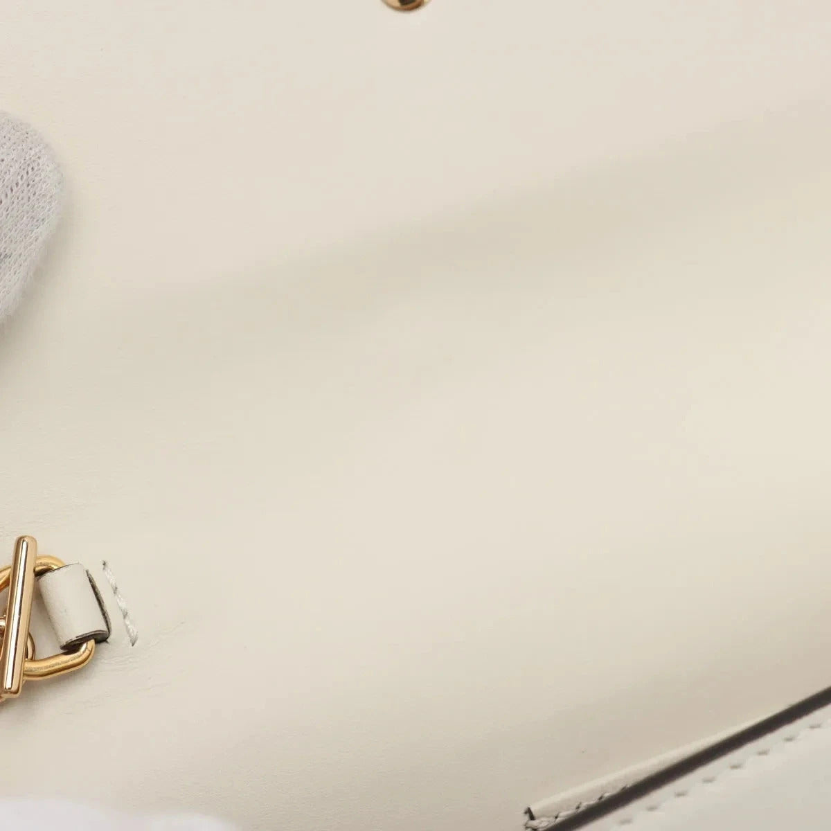 Pre-Loved Sylvie Crossbody Bag Leather Mini with Gold Hardware, White