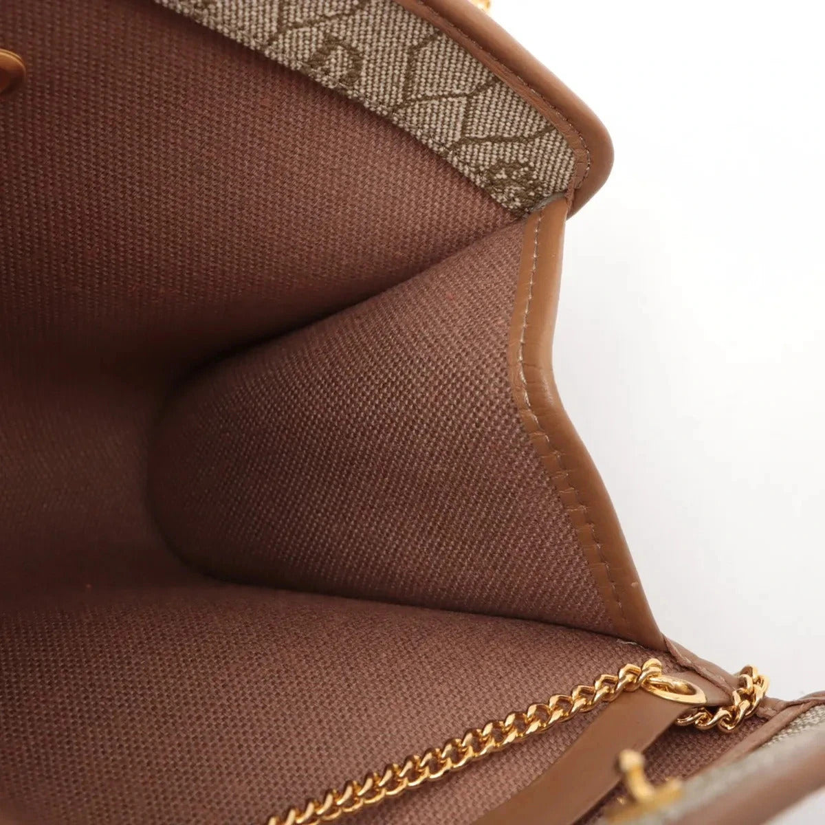 Pre-Loved Honeycomb Chain Bag Crossbody Bag Coated Canvas with Gold Hardware, Beige