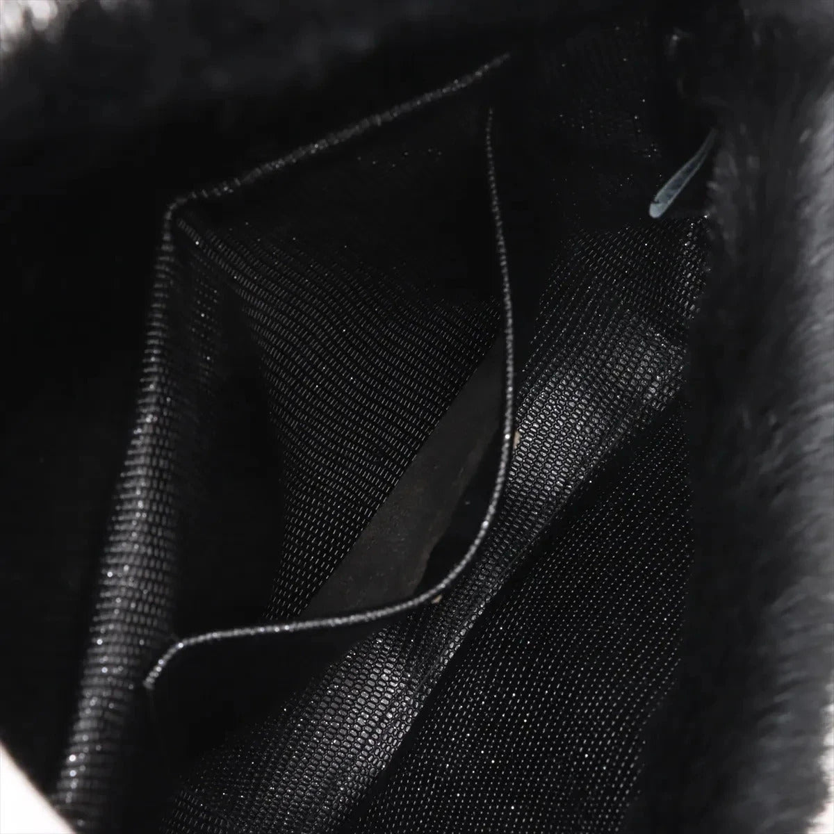 Pre-Loved Mamma Baguette Shoulder Bag Fur with Silver Hardware, Black