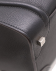 Pre-Loved Luggage Tote Leather Mini with Silver Hardware, Black