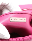 Pre-Loved Crystal Matelassé Shoulder Bag Matelassé Leather with Silver Hardware, Pink
