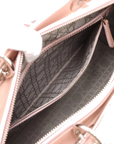 Pre-Loved Lady Dior Handbag Cannage Patent Leather Large with Silver Hardware, Pink