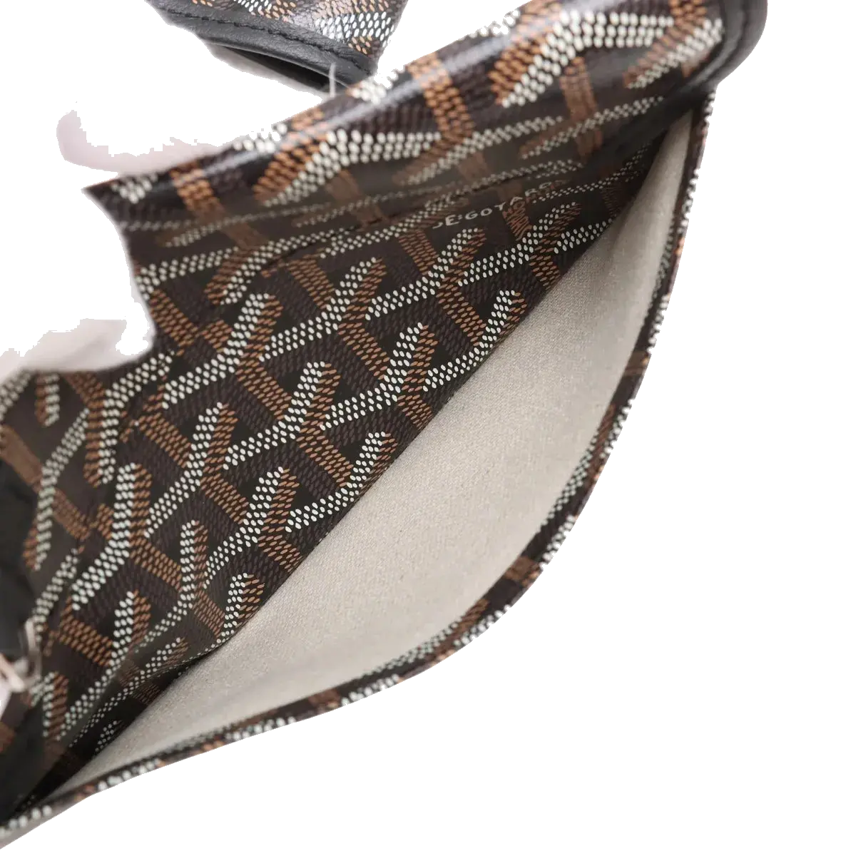 Pre-Loved Saint Louis Tote Goyardine Chevron Coated Canvas GM with Silver Hardware, Black/Brown