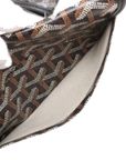 Pre-Loved Saint Louis Tote Goyardine Chevron Coated Canvas GM with Silver Hardware, Black/Brown