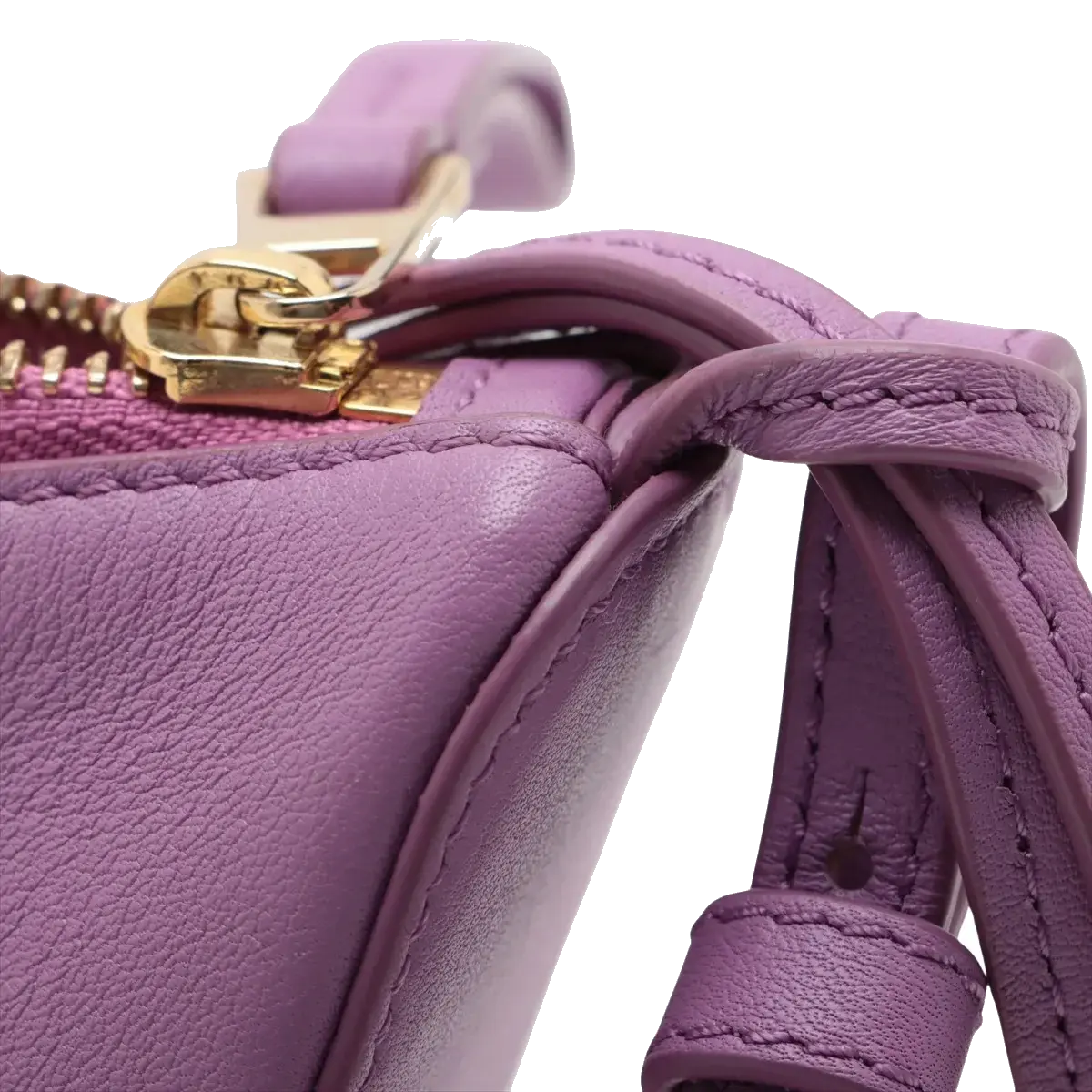 Pre-Loved Hammock Hobo Crossbody Bag Leather Mini with Gold Hardware, Purple