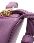 Pre-Loved Hammock Hobo Crossbody Bag Leather Mini with Gold Hardware, Purple