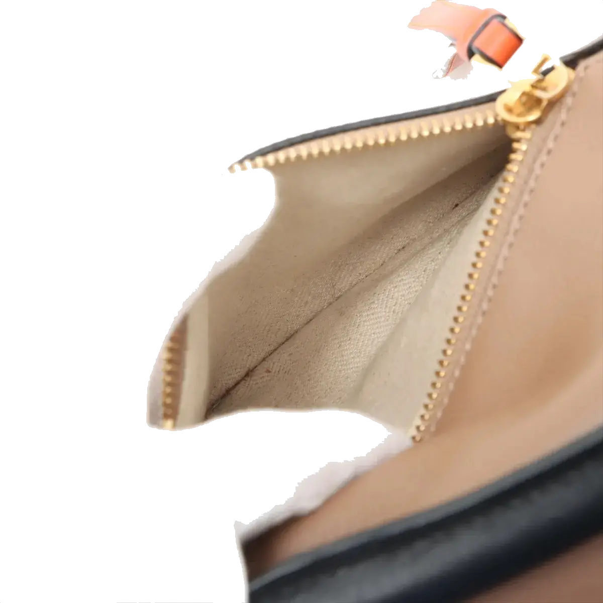 Pre-Loved Puzzle Handbag Leather Small with Gold Hardware, Taupe/Orange/Black