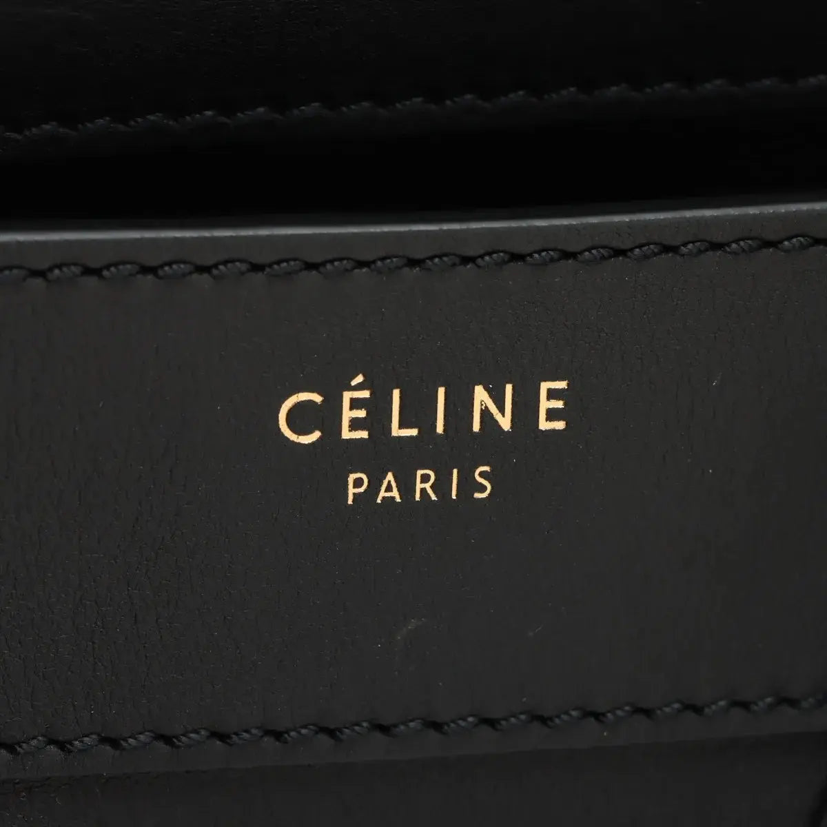 Pre-Loved Luggage Tote Leather Micro with Gold Hardware, Black