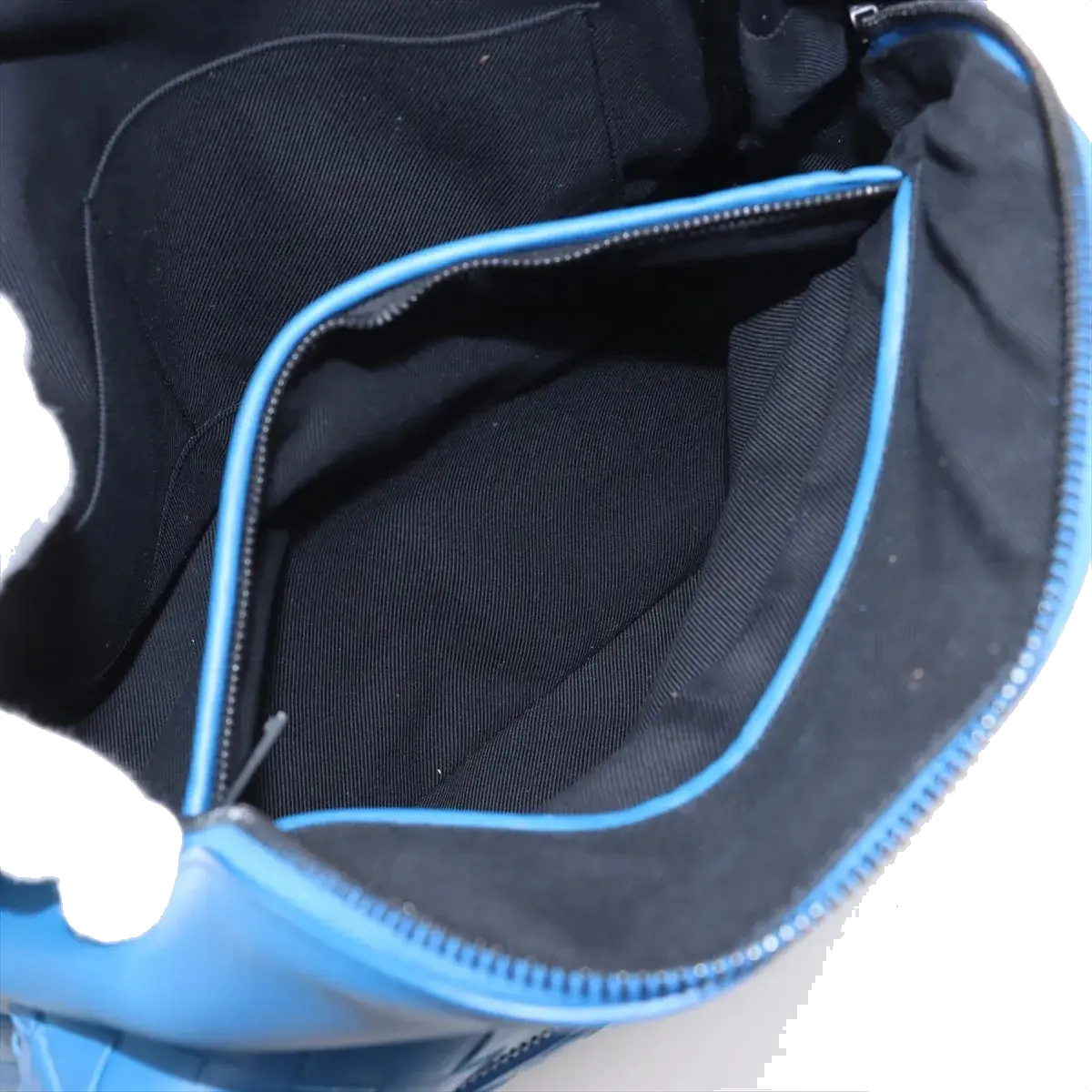 Pre-Loved Intrecciato Backpack Leather with Black Hardware, Blue